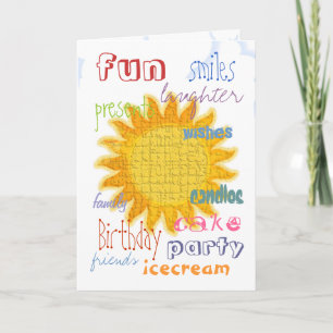 Carte d'anniversaire Dimensionnelle Ensoleillée