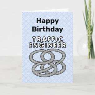 Carte d'anniversaire d'ingénieur de la circulation