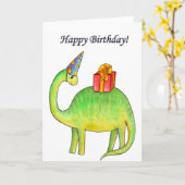 Carte d'anniversaire Dino (Fleur jaune)
