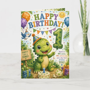 Carte d'anniversaire Dino-Mite de Rex pour 1 an