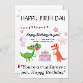 Carte d'anniversaire Dinosaur (Devant / Derrière)
