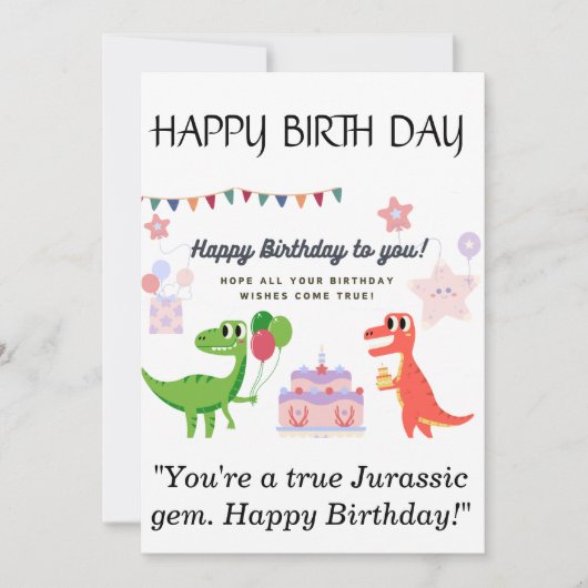 Carte d'anniversaire Dinosaur (Devant)
