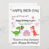 Carte d'anniversaire Dinosaur (Devant / Derrière)