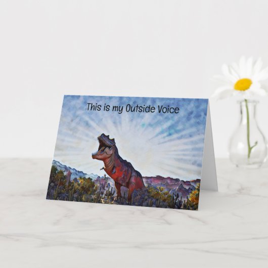 Carte d'anniversaire Dinosaur Art Roaring (Petite plante)