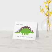Carte d'anniversaire Dinosaur Stegosaurus (Fleur jaune)