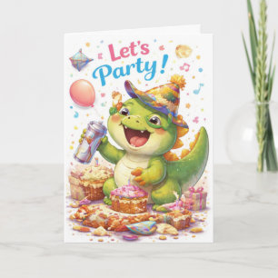 Carte d'anniversaire dinosaure – 'C'est l'heure de