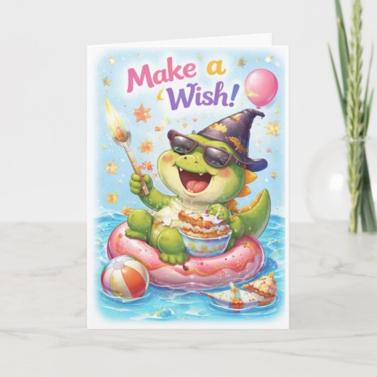 Carte d'anniversaire Dinosaure – ‘C'est l'heure de (Devant)