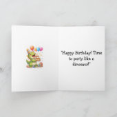 Carte d'anniversaire Dinosaure – ‘C'est l'heure de (Intérieur)