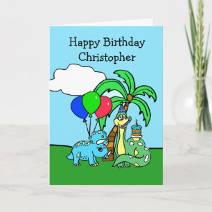 Carte d'anniversaire Dinosaure personnalisée