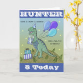 Carte d'anniversaire Dinosaure personnalisée (Fleur jaune)