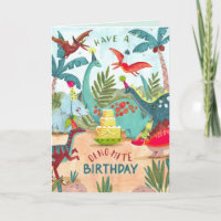 Carte d'anniversaire dinosaure pour enfants dino-m