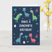 Carte d'anniversaire dinosaure pour garçons (Fleur jaune)
