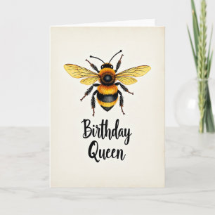 Carte d'anniversaire d'insecte de reines