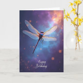 Carte d'anniversaire d'insecte iridescent (Fleur jaune)