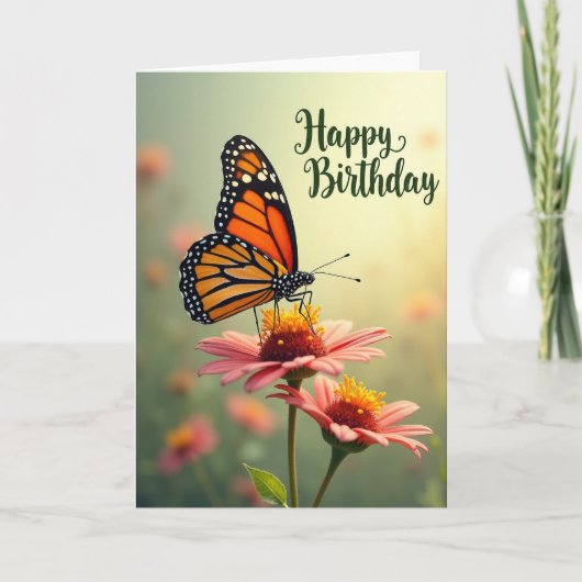 Carte d'anniversaire d'insecte orange (Devant)
