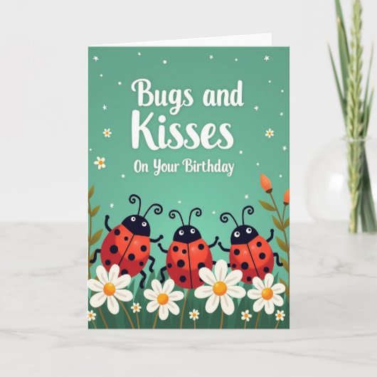 Carte d'anniversaire d'insectes tachetés joyeux (Devant)