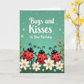 Carte d'anniversaire d'insectes tachetés joyeux (Fleur jaune)