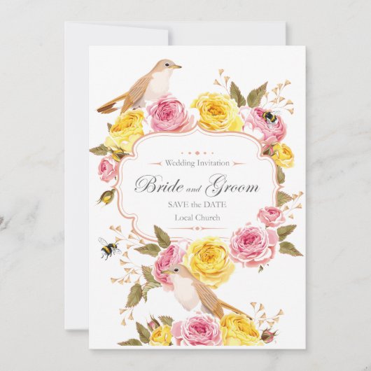 carte d'anniversaire d'invitation de mariage  (Devant)