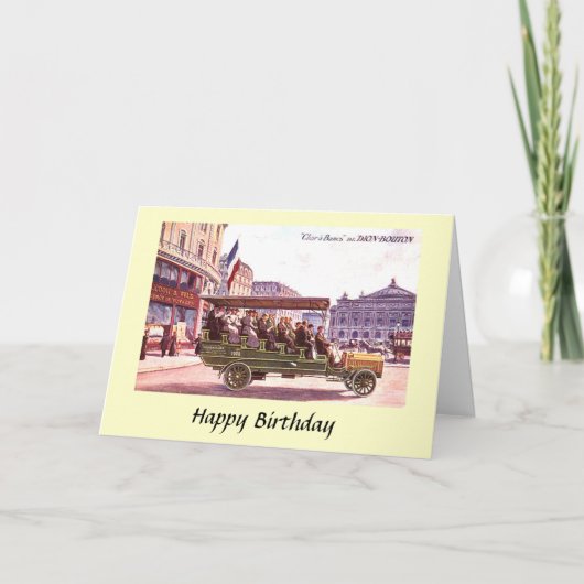 Carte d'anniversaire - Dion-Bouton Charabanc (Devant)