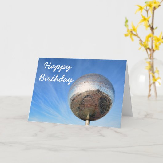 Carte d'anniversaire Disco ball (Fleur jaune)