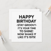 Carte d'anniversaire Disco super Gen X (Devant/Arrière en situation)