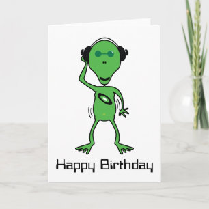 Carte d'anniversaire DJ Alien