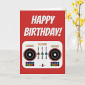 Carte d'anniversaire DO-IT-YOURSELF DJ moderne (Fleur jaune)