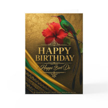 Carte d'anniversaire Doctor Bird — Hibiscus doré j