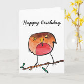 Carte d'anniversaire d'oiseau (Fleur jaune)