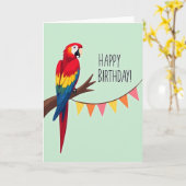 Carte d'anniversaire d'oiseau coloré (Fleur jaune)