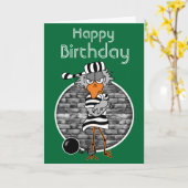 Carte d'anniversaire d'oiseau de prison (Fleur jaune)