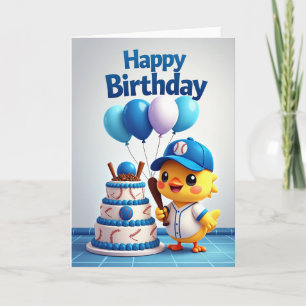 Carte d'anniversaire d'oiseau sportif