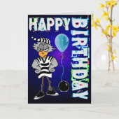 Carte d'anniversaire d'oiseaux de prison (Fleur jaune)