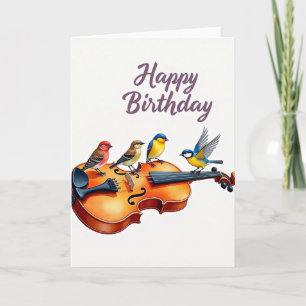 Carte d'anniversaire d'oiseaux volants