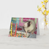 Carte d'anniversaire d'Ollie de rat d'animal (Fleur jaune)