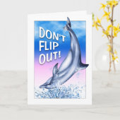 Carte d'anniversaire Dolphin Flip Out (Fleur jaune)
