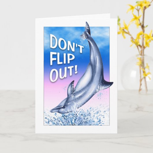 Carte d'anniversaire Dolphin Flip Out (Fleur jaune)