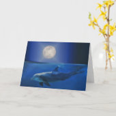 Carte d'anniversaire Dolphin Moon et Universe (Fleur jaune)