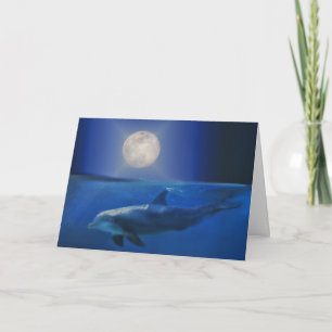 Carte d'anniversaire Dolphin Moon et Universe