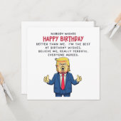 Carte d'anniversaire Donald Trump (Devant/Arrière en situation)
