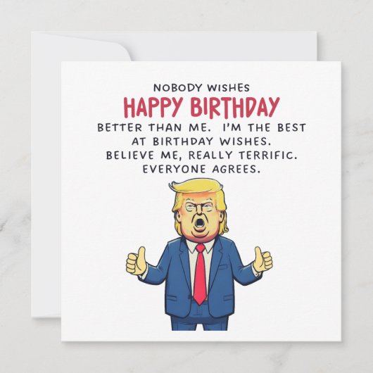 Carte d'anniversaire Donald Trump (Devant)