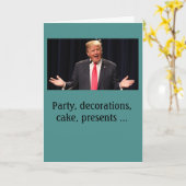 Carte d'anniversaire Donald Trump "compliquée" (Fleur jaune)