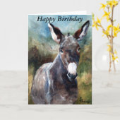 Carte d'anniversaire Donkey Portrait (Fleur jaune)