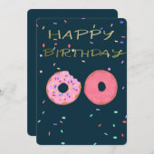 Carte d'anniversaire Donut. (Devant / Derrière)