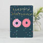 Carte d'anniversaire Donut. (Debout devant)
