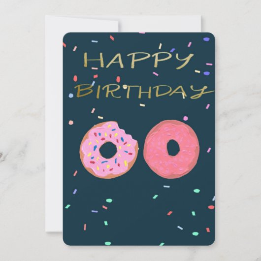 Carte d'anniversaire Donut. (Devant)