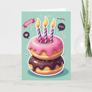 Carte d'anniversaire Donut sucré