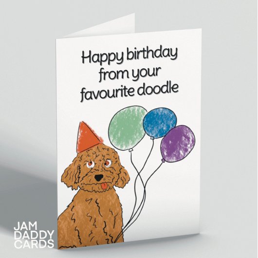 Carte d'anniversaire Doodle Dog