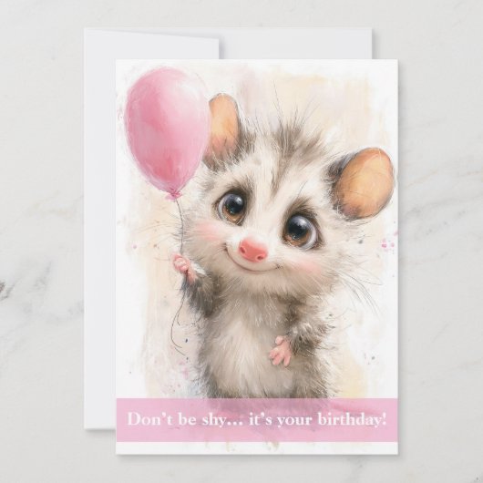 Carte d'anniversaire d'opossum (Devant)