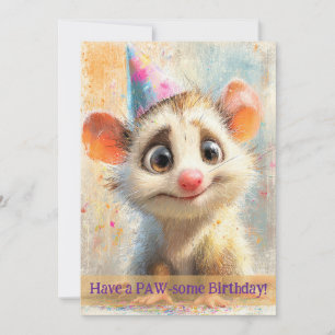 Carte d'anniversaire d'opossum